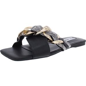 Women's Black Steve Madden Celinda Diamond Slides